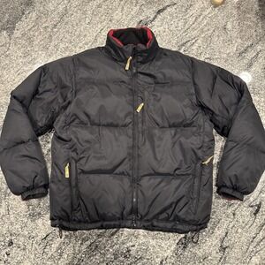 Vintage Boston Harbour Men's Large Black goose‎ Down Puffer Insulated Jacket